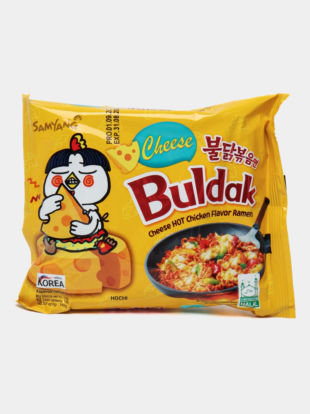 Лапша быстрого приготовления Buldak острая, со вкусом курицы и сыра, 140 г